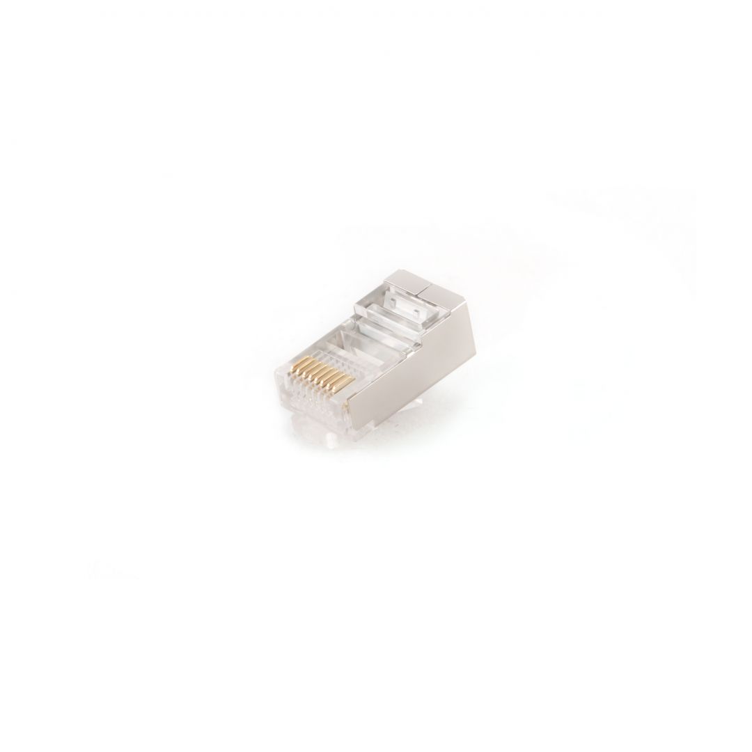 Hálózati eszközök Gembird RJ45/PLUG5SP/10 Shielded Modular plug 8P8C 30u Gold plated 10 pcs per bag