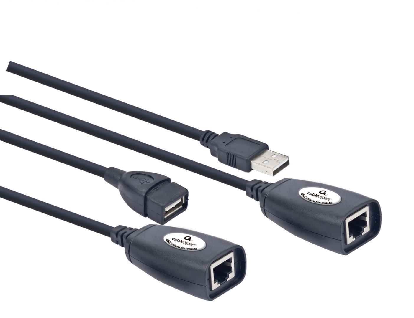 Hálózati eszközök Gembird USB extender CAT5e data cable 30m Black