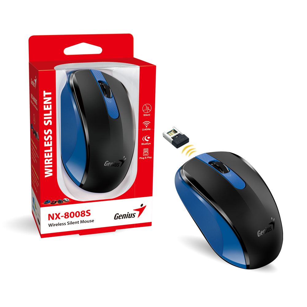 Egér Genius NX-8008S Wireless Silent mouse Blue Egér Genius NX-8008S Wireless Silent mouse Blue