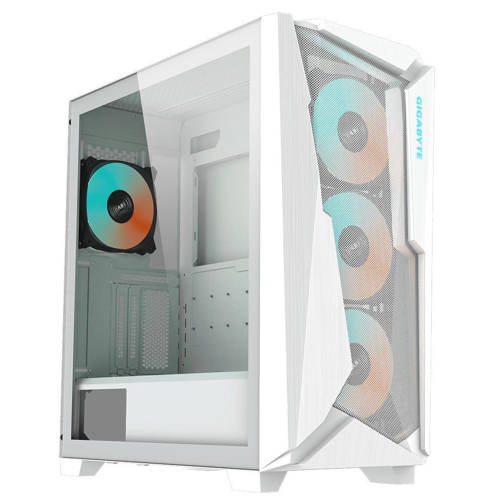 Ház Gigabyte C301GW RGB Lighting Tempered Glass White