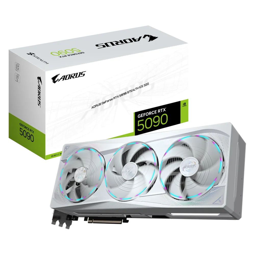 Videókártya Gigabyte RTX5090 AORUS STEALTH ICE 32G Videókártya Gigabyte RTX5090 AORUS STEALTH ICE 32G