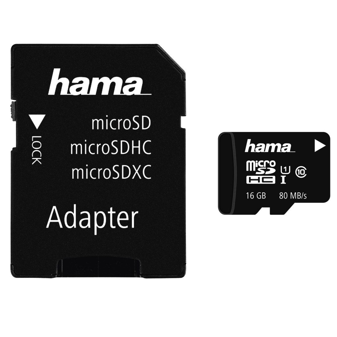 Memóriakártya Hama 16GB microSDHC Class 10 UHS-I + adapterrel Memóriakártya Hama 16GB microSDHC Class 10 UHS-I + adapterrel