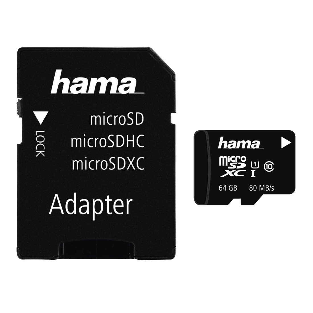 Memóriakártya Hama 64GB microSDXC Class 10 UHS-I + adapterrel Memóriakártya Hama 64GB microSDXC Class 10 UHS-I + adapterrel
