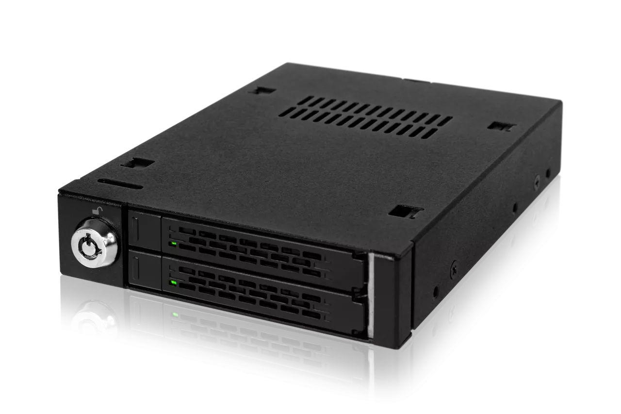 Mobilrack / Beépítő keret IcyDock ToughArmor MB992SK-B Full Metal 2 Bay 2.5 SATA/SAS HDD SSD Mobile Rack for External 3.5 Mobilrack / Beépítő keret IcyDock ToughArmor MB992SK-B Full Metal 2 Bay 2.5 SATA/SAS HDD SSD Mobile Rack for External 3.5