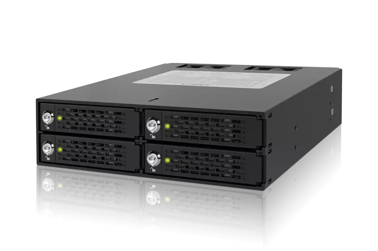 Mobilrack / Beépítő keret IcyDock ToughArmor MB994SK-1B Rugged Full Metal 4 Bay 2.5 SATA/SAS HDD SDD Backplane Cage with locking Trays for External 5.25 Mobilrack / Beépítő keret IcyDock ToughArmor MB994SK-1B Rugged Full Metal 4 Bay 2.5 SATA/SAS HDD SDD Backplane Cage with locking Trays for External 5.25