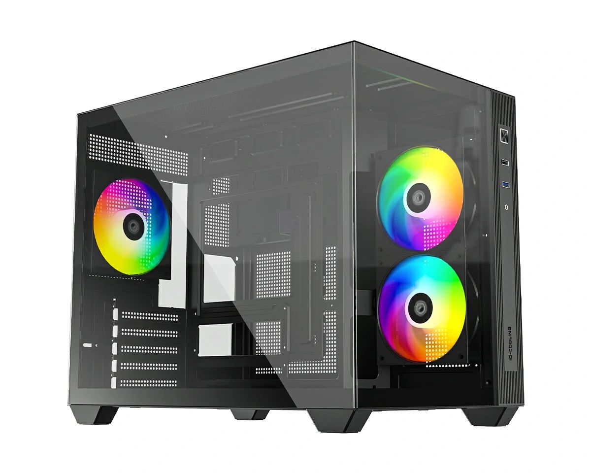 Ház ID-COOLING VIEW 500 ARGB Tempered Glass Black