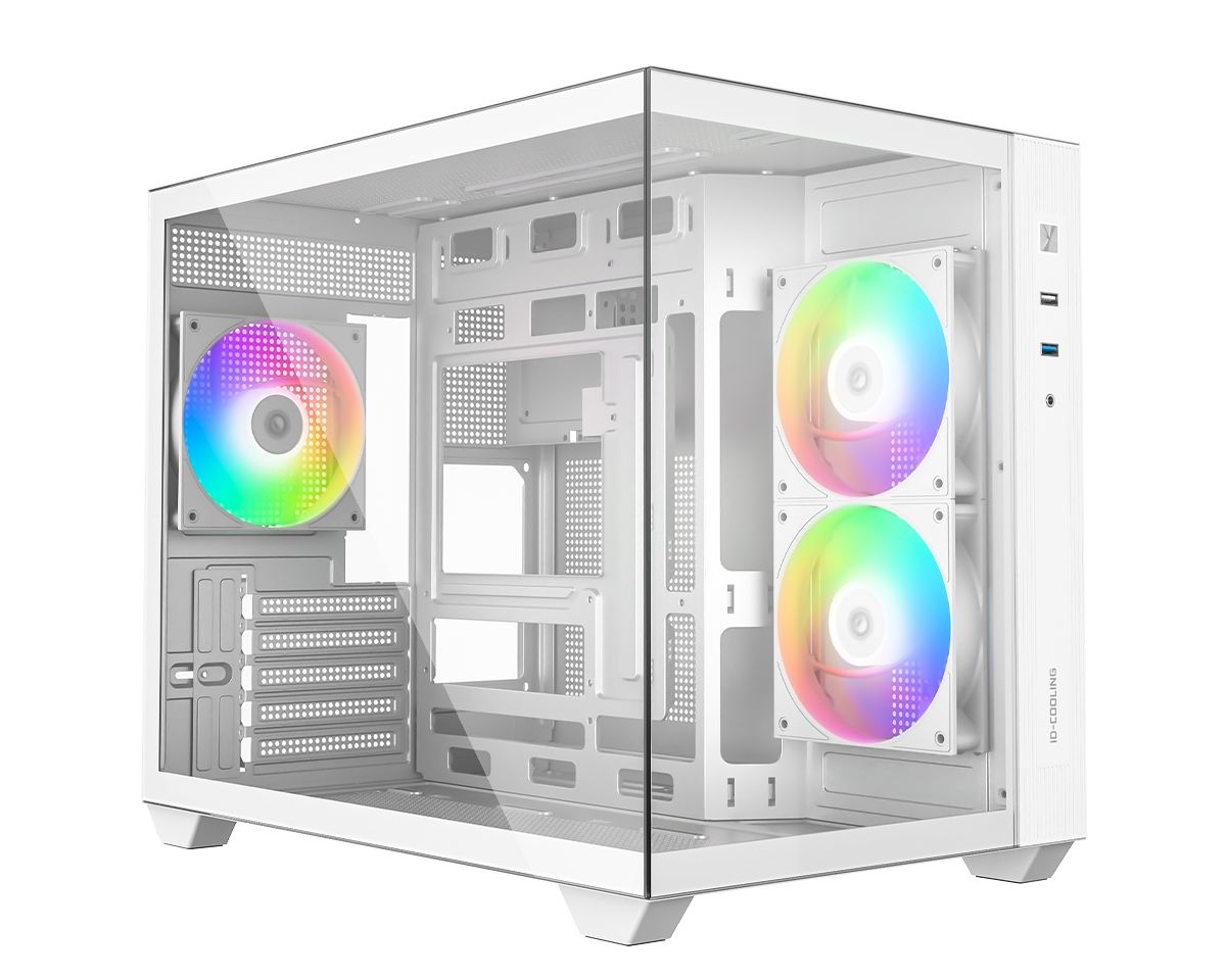 Ház ID-COOLING VIEW 500 ARGB WH Tempered Glass White