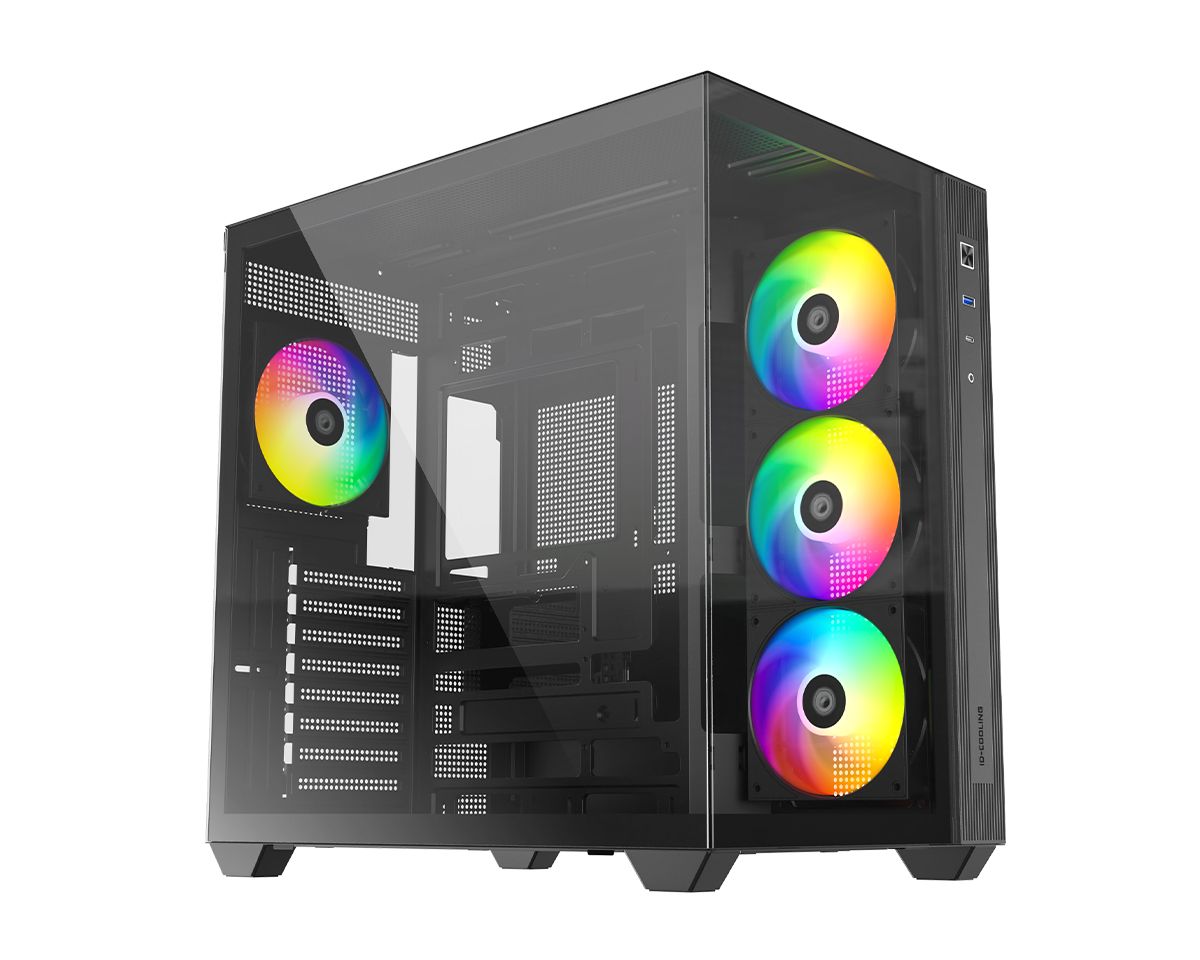 Ház ID-COOLING VIEW 510 ARGB Tempered Glass Black