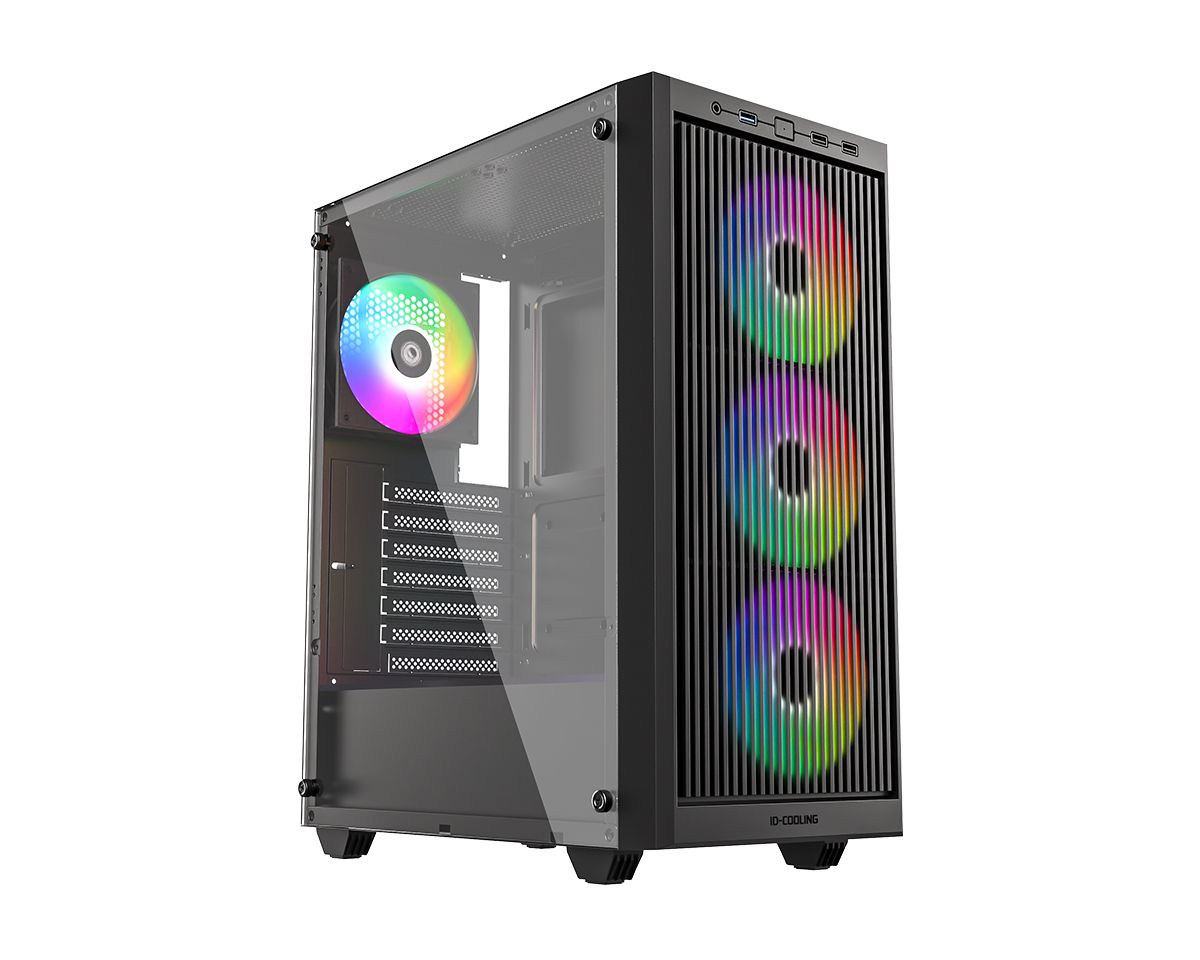 Ház ID-COOLING WARE 310 ARGB Tempered Glass Black