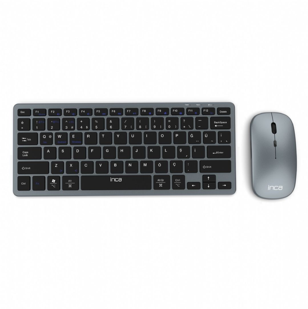 INCA IBK-572BT Wireless Keyboard & Mouse Grey US INCA IBK-572BT Wireless Keyboard & Mouse Grey US