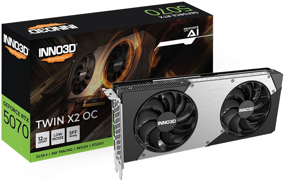 Videókártya Inno3D GeForce RTX5070 12GB GDDR7 Twin X2 OC