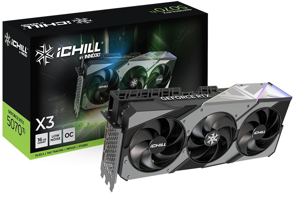 Videókártya Inno3D GeForce RTX5070 Ti 16GB GDDR7 iChill X3 Videókártya Inno3D GeForce RTX5070 Ti 16GB GDDR7 iChill X3