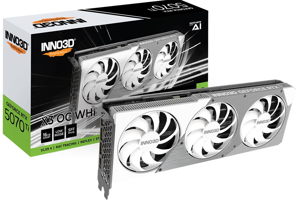 Videókártya Inno3D GeForce RTX5070 Ti 16GB GDDR7 X3 OC White