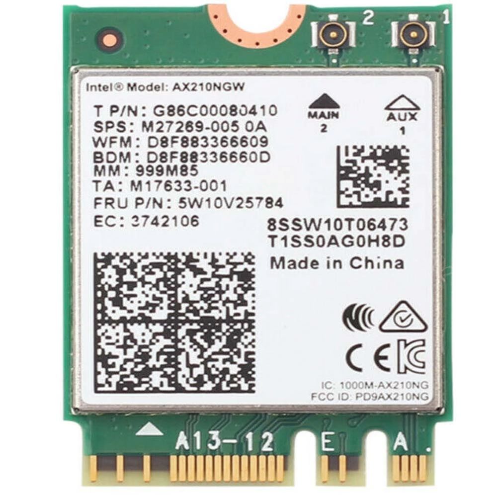 Hálókártya Intel NIC WI-FI 6 AX210 2230 2x2 AX R2 6GHz + BT No vPro Hálókártya Intel NIC WI-FI 6 AX210 2230 2x2 AX R2 6GHz + BT No vPro