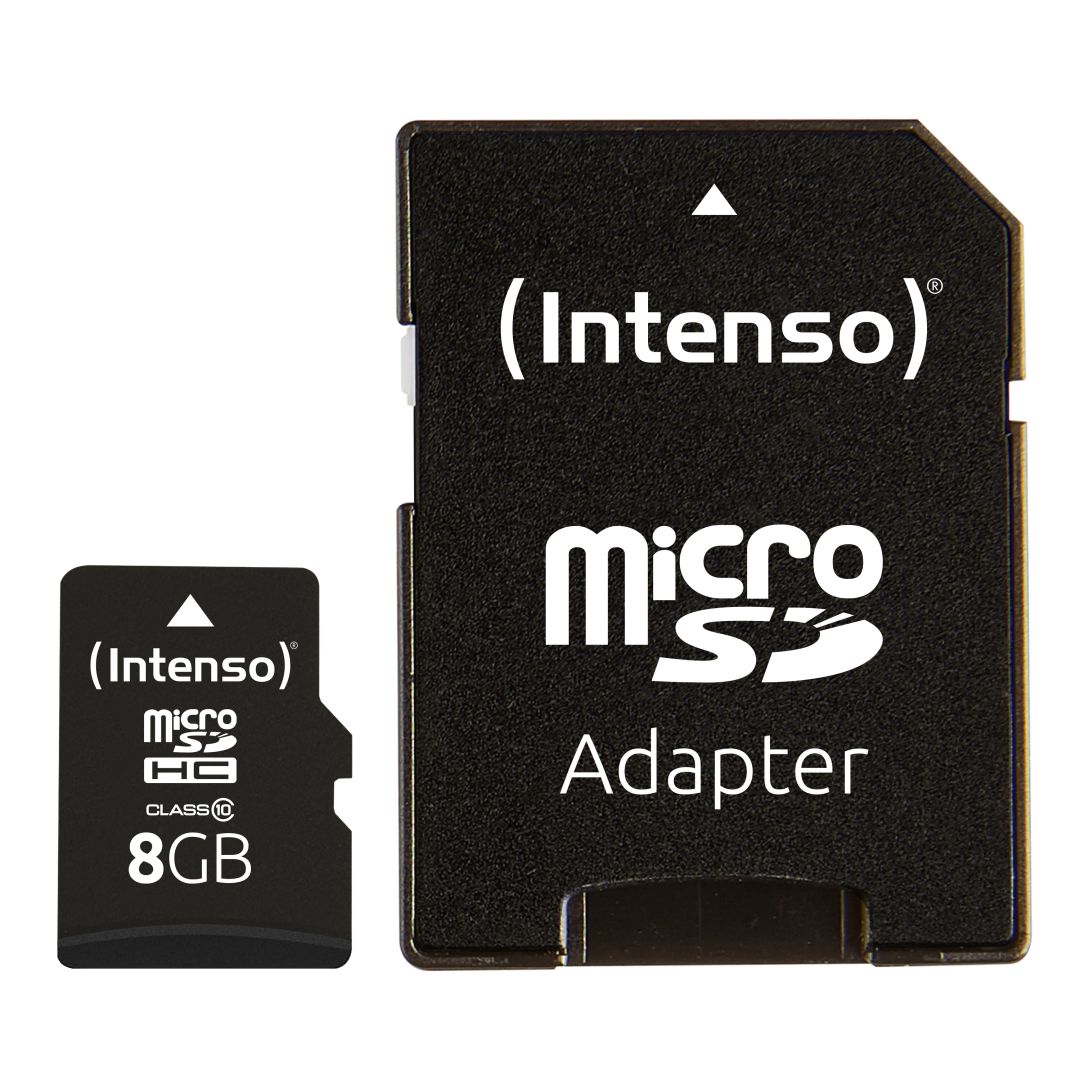 Memóriakártya Intenso microSD 8GB CL10 +adapterrel