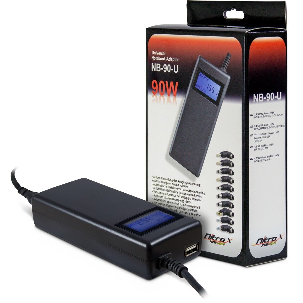 Notebook kiegészítő Inter-Tech 90W Nitrox NB-90U REV.2.0 Universal Notebook Adapter Notebook kiegészítő Inter-Tech 90W Nitrox NB-90U REV.2.0 Universal Notebook Adapter