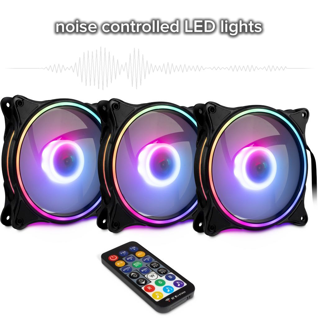 Ventilátorok, Hűtők, Előlapi panelek Inter-Tech ARGUS RGB-FAN SET RS-08