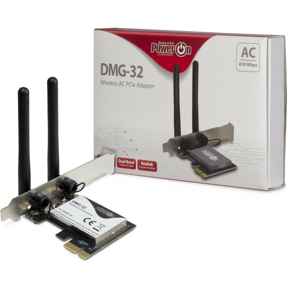 Hálókártya PowerON DMG-32 Wi-Fi 5 PCIe Adapter Hálókártya PowerON DMG-32 Wi-Fi 5 PCIe Adapter