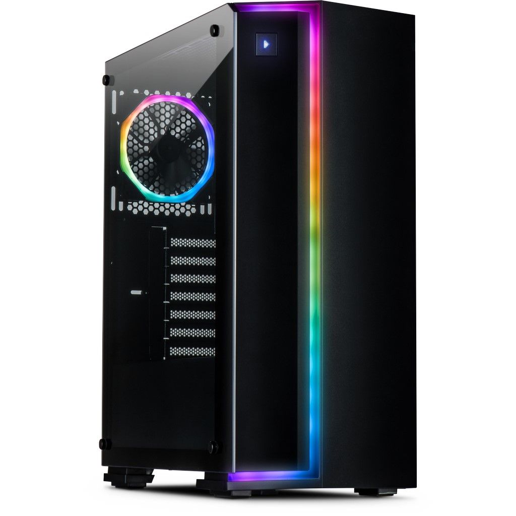 Ház Inter-Tech S-3906 Renegade RGB Tempered Glass Black