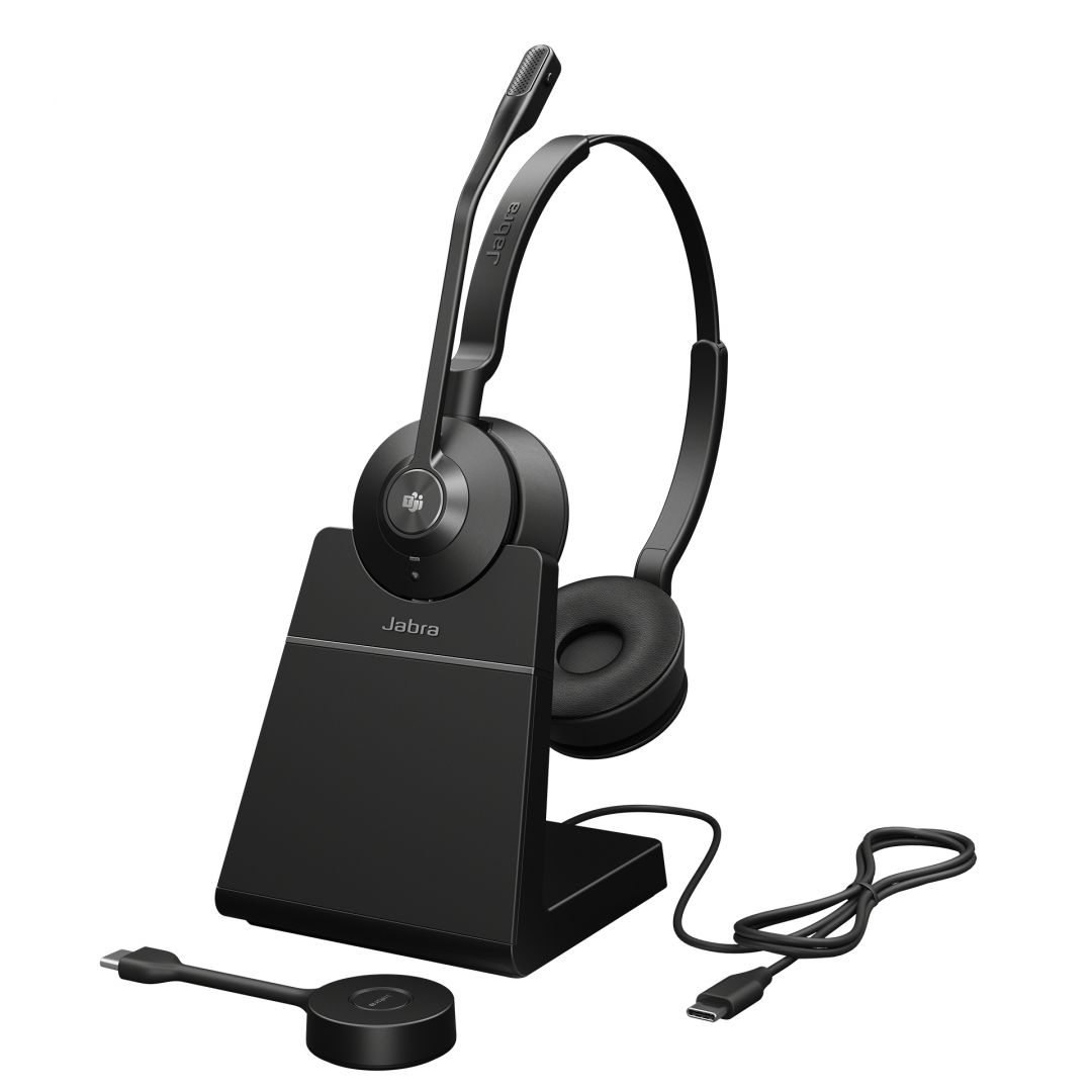 Jabra Engage 55 SE MS Teams Stereo Headset + Charging Station Black Jabra Engage 55 SE MS Teams Stereo Headset + Charging Station Black