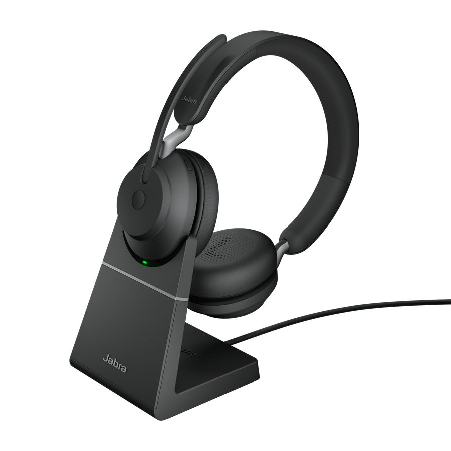 Jabra Evolve2 65 UC Stereo Bluetooth Headset + Charging Station Black Jabra Evolve2 65 UC Stereo Bluetooth Headset + Charging Station Black