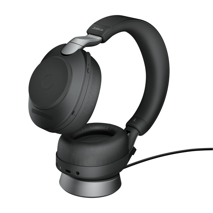 Jabra Evolve2 85 UC Stereo Bluetooth Headset + Charging Station Black Jabra Evolve2 85 UC Stereo Bluetooth Headset + Charging Station Black