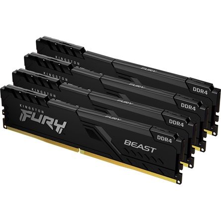 Memória Kingston 128GB DDR4 3200MHz Kit(4x32GB) Fury Beast Black Memória Kingston 128GB DDR4 3200MHz Kit(4x32GB) Fury Beast Black