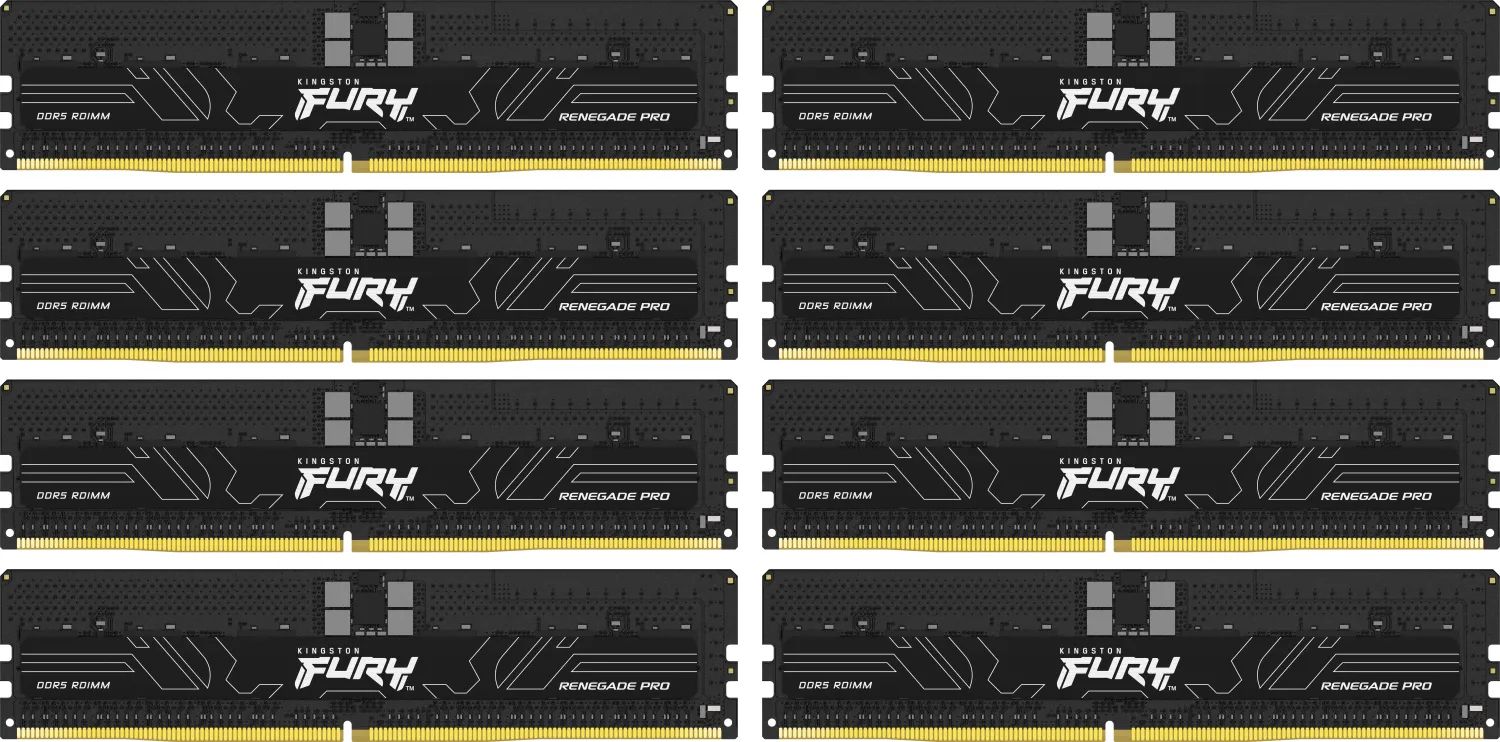 Memória Kingston 256GB DDR5 6400MHz Kit(8x32GB) Fury Renegade Pro Black