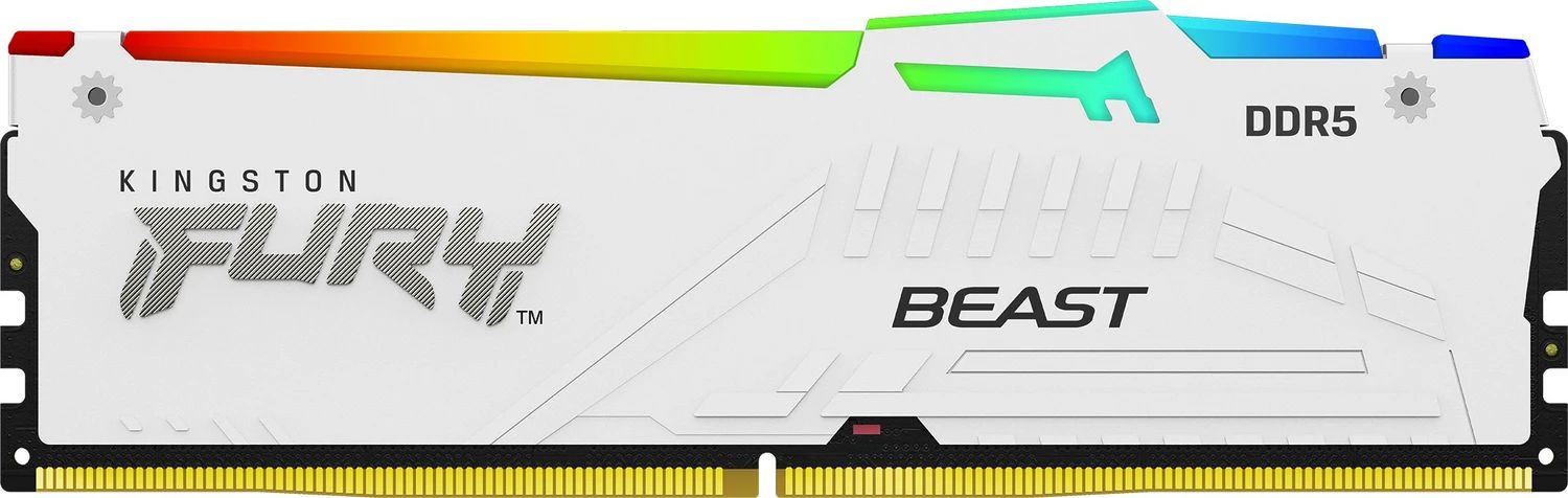 Memória Kingston 32GB 6400MHz Fury Beast RGB White Memória Kingston 32GB 6400MHz Fury Beast RGB White