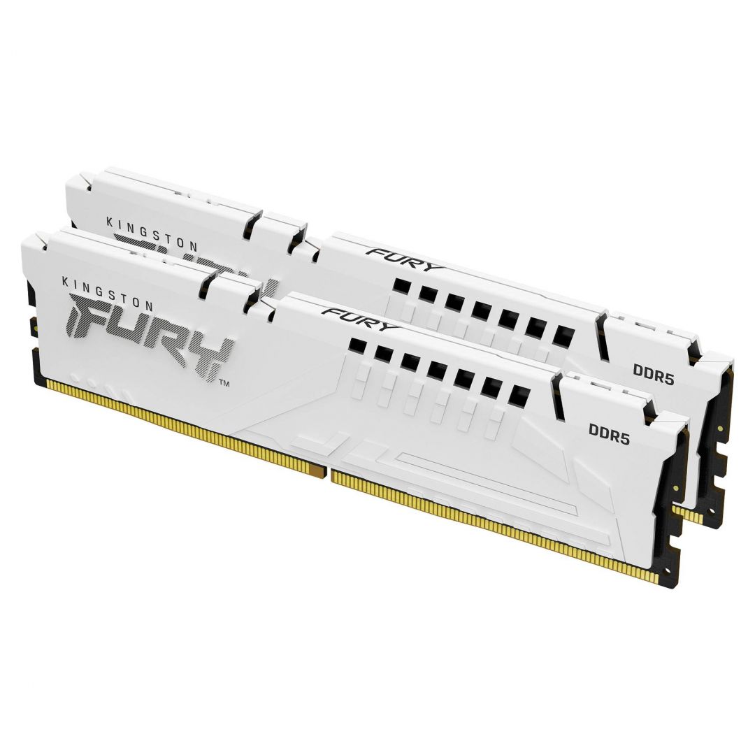 Memória Kingston 32GB DDR5 6000MHz Kit(2x16GB) Fury Beast Expo White Memória Kingston 32GB DDR5 6000MHz Kit(2x16GB) Fury Beast Expo White