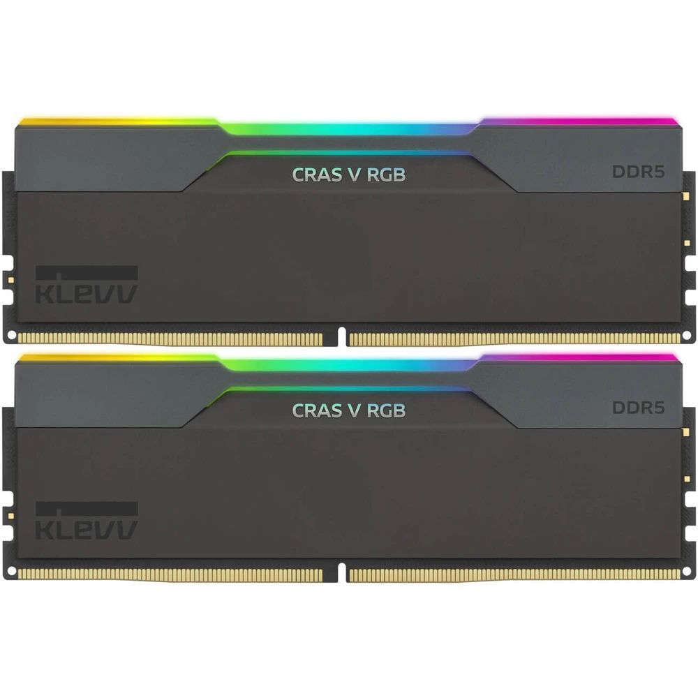 Memória Klevv 32GB DDR5 6400MHz Kit(2x16GB) Cras V RGB Black Memória Klevv 32GB DDR5 6400MHz Kit(2x16GB) Cras V RGB Black