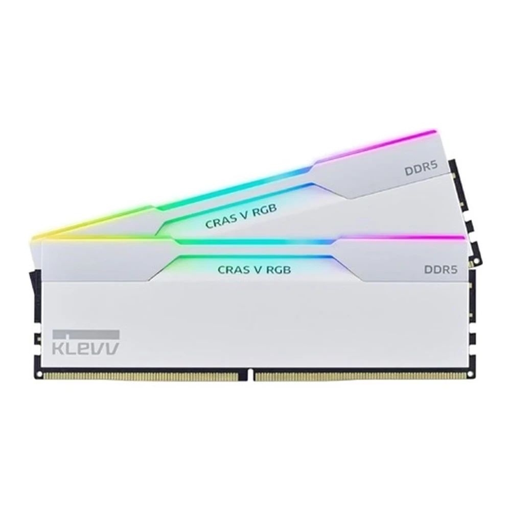 Memória Klevv 64GB DDR5 6000MHz Kit(2x32GB) Cras V RGB Brilliant White Memória Klevv 64GB DDR5 6000MHz Kit(2x32GB) Cras V RGB Brilliant White