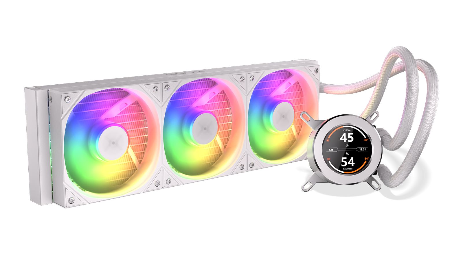 Ventilátorok, Hűtők, Előlapi panelek KRUX HydroGlance 360 ARGB LCD White Ventilátorok, Hűtők, Előlapi panelek KRUX HydroGlance 360 ARGB LCD White