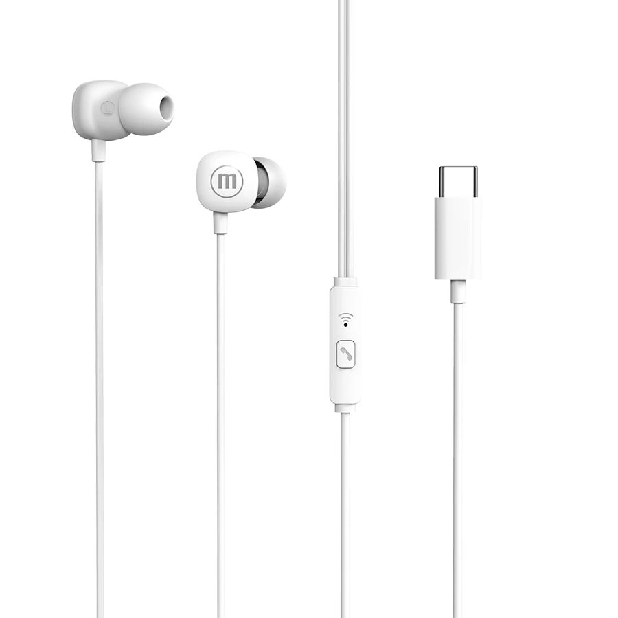 Maxell Square USB-C Earphones White Maxell Square USB-C Earphones White