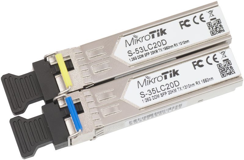 Hálózati eszközök Mikrotik S-3553LC20D Two SFP (1.25G) module kit single mode Hálózati eszközök Mikrotik S-3553LC20D Two SFP (1.25G) module kit single mode