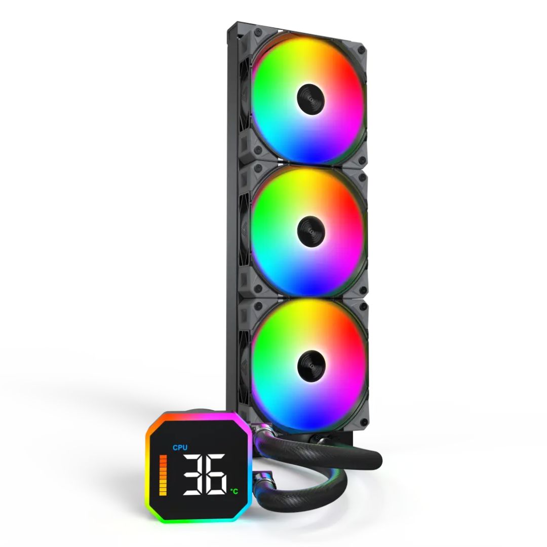 Ventilátorok, Hűtők, Előlapi panelek Montech HyperFlow Digital 360 Black
