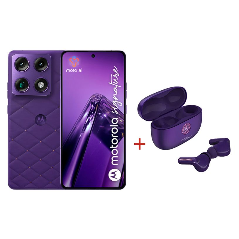 Mobiltelefon Motorola Signature 512GB + Moto Buds 2 Plus Violet Indigo