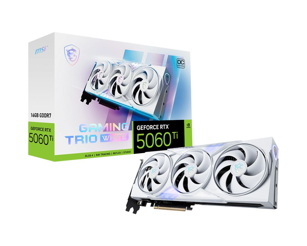 Videókártya Msi RTX5060 TI 16G GAMING TRIO OC WHITE Videókártya Msi RTX5060 TI 16G GAMING TRIO OC WHITE