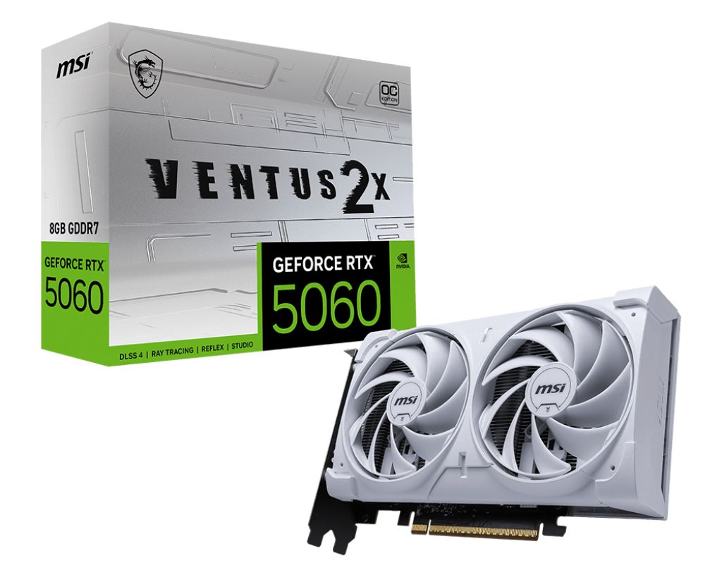 Videókártya Msi RTX5060 8G VENTUS 2X OC WHITE Videókártya Msi RTX5060 8G VENTUS 2X OC WHITE