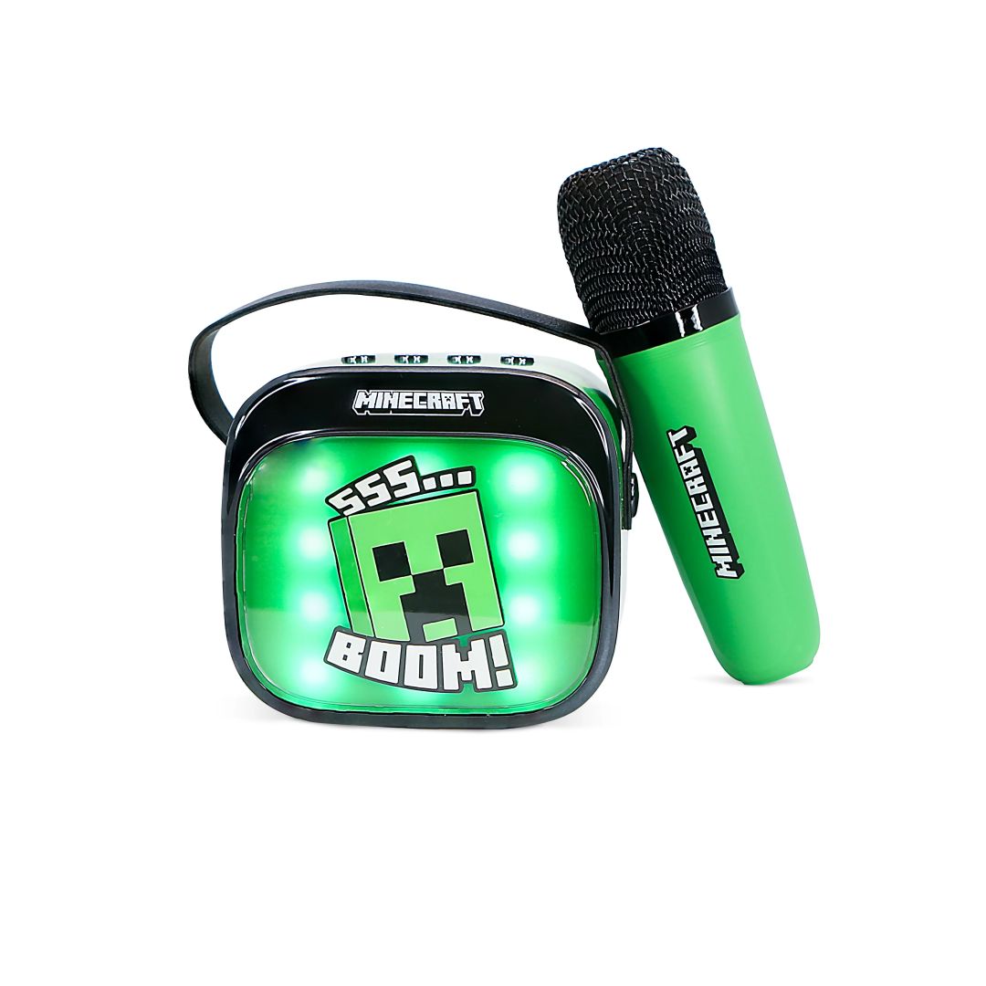 Hangszóró OTL Technologies Minecraft PopSing LED Light-Up Bluetooth Karaoke Speaker Microphone Green Hangszóró OTL Technologies Minecraft PopSing LED Light-Up Bluetooth Karaoke Speaker Microphone Green