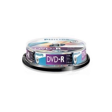 Philips DVD-R 4,7Gb 16x Hengeres 10db/csomag (10-es címke) Philips DVD-R 4,7Gb 16x Hengeres 10db/csomag (10-es címke)