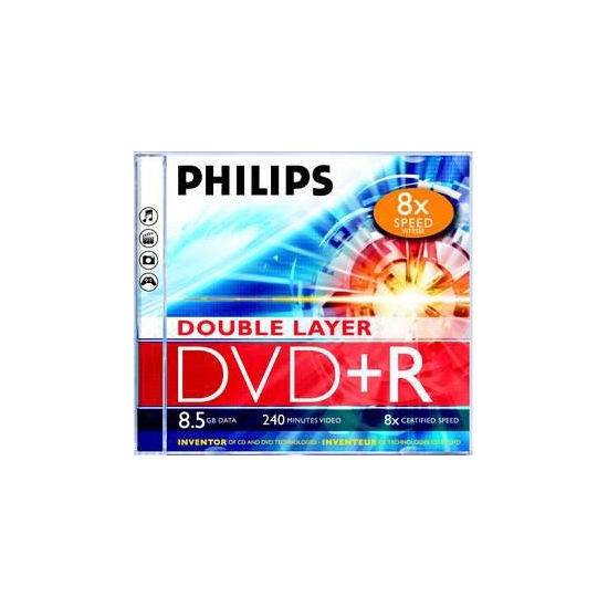 Philips DVD+R 8,5 Gb 8x kétrétegű normál tok (1-es címke) Philips DVD+R 8,5 Gb 8x kétrétegű normál tok (1-es címke)