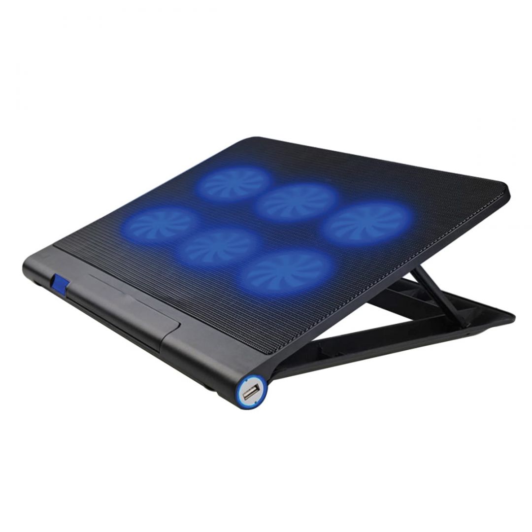 Notebook kiegészítő Platinet PLCP6FB Laptop Cooler Pad 6 Fans Blue LED Black