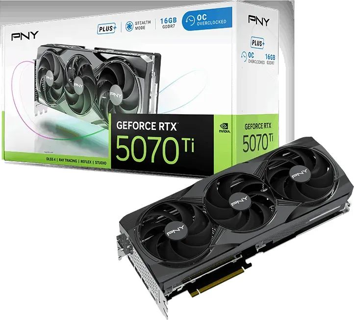 Videókártya PNY GeForce RTX5070TI 16GB DDR7 GAMING TRIPLE FAN PLUS OC