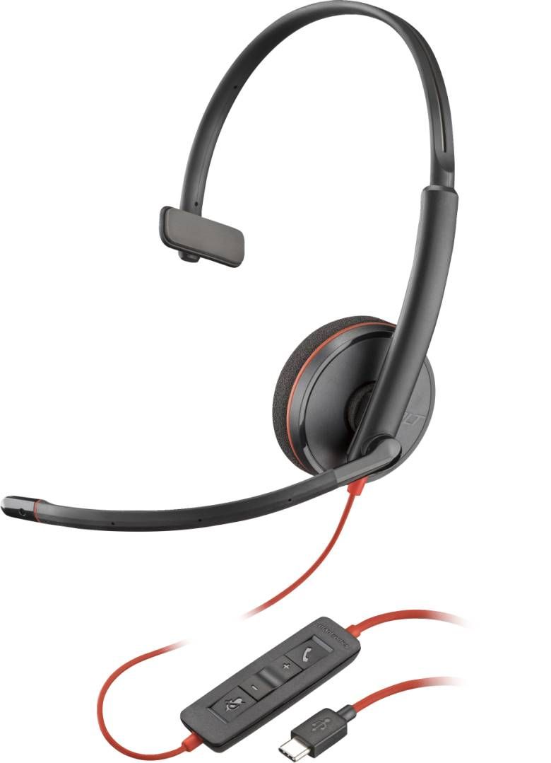 Poly Plantronics Blackwire 3210 USB-C/A Headset Black Poly Plantronics Blackwire 3210 USB-C/A Headset Black