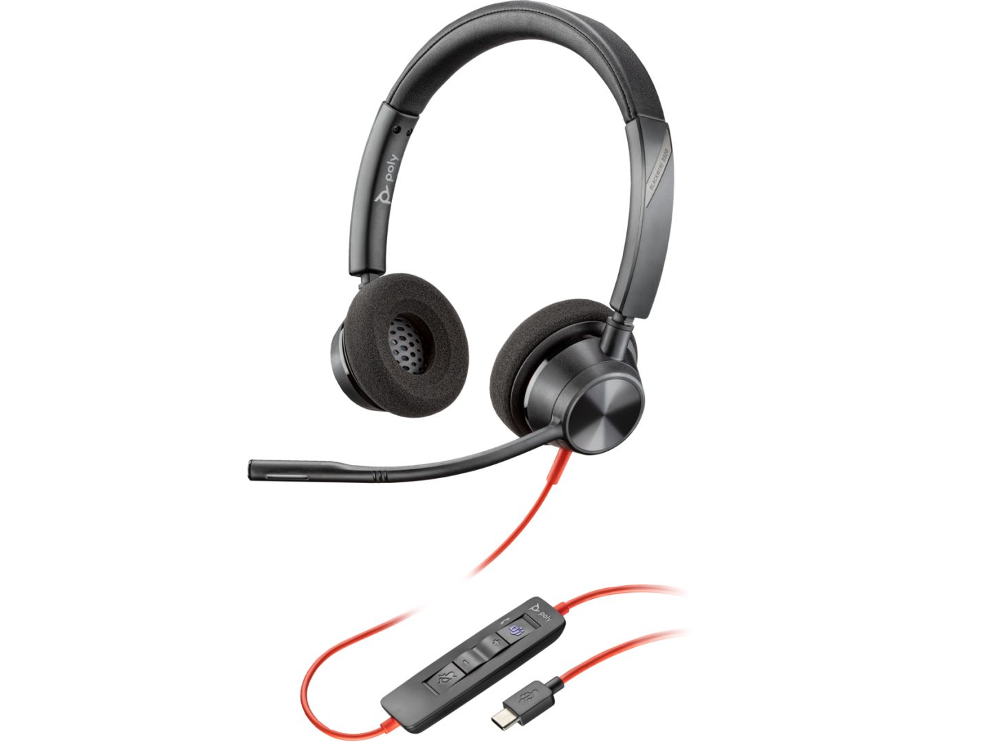 Poly Plantronics Blackwire 3320-M USB-C/A Headset Black Poly Plantronics Blackwire 3320-M USB-C/A Headset Black