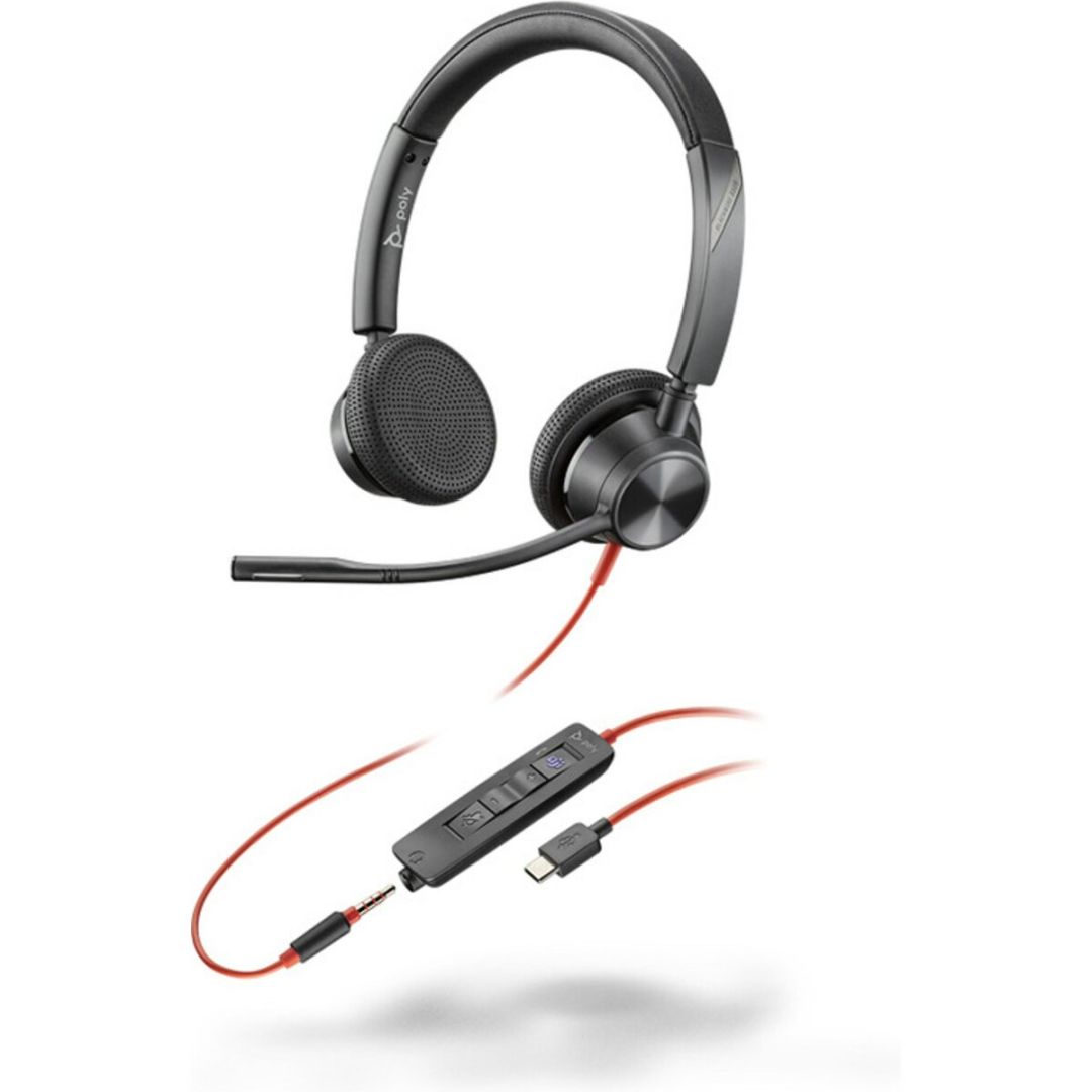 Poly Plantronics Blackwire C3325-M USB-C/A Headset Black Poly Plantronics Blackwire C3325-M USB-C/A Headset Black