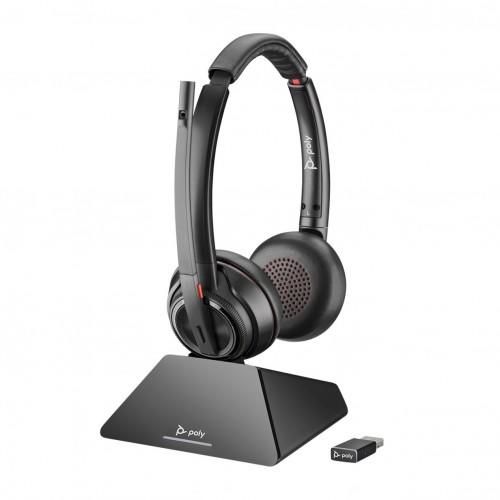 Poly Plantronics Savi 8220 UC USB-A DECT Headset Black Poly Plantronics Savi 8220 UC USB-A DECT Headset Black