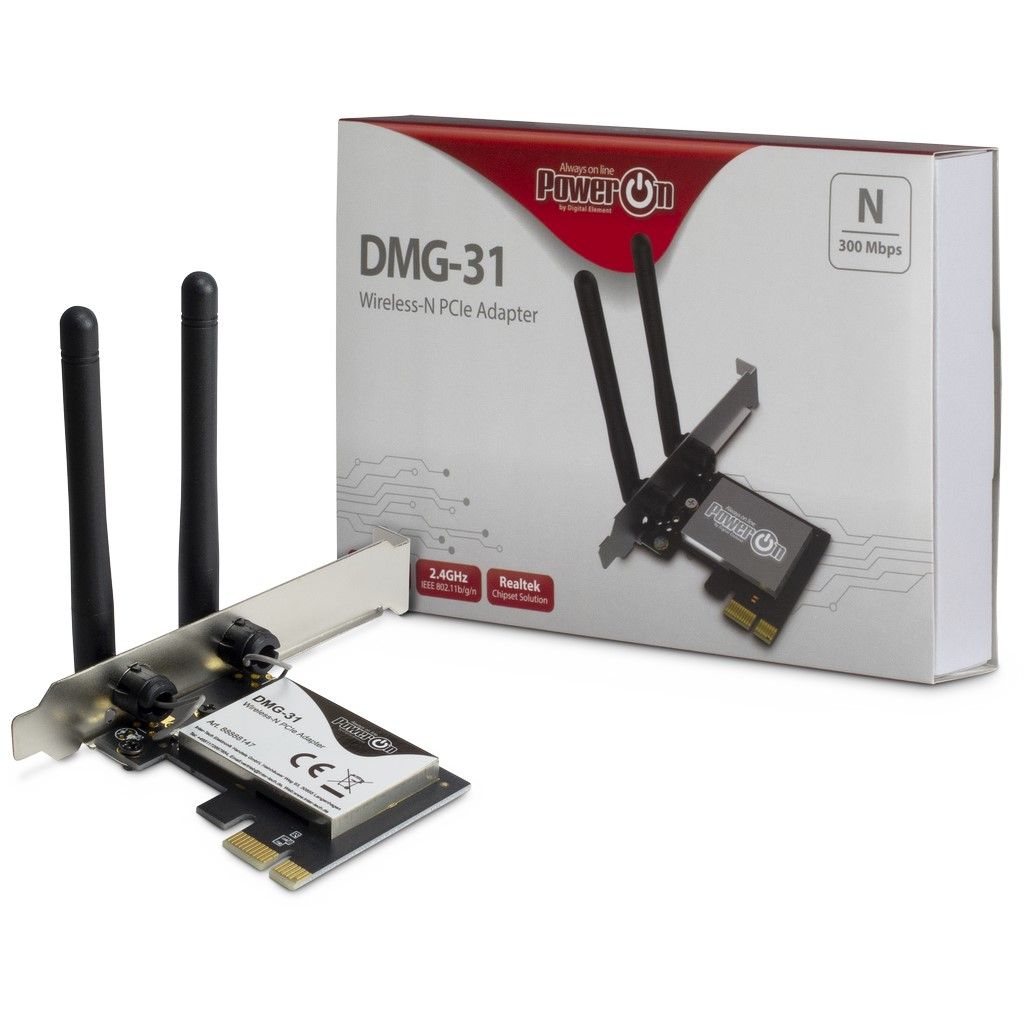 Hálókártya PowerON DMG-31 Wi-Fi 4 PCIe Adapter