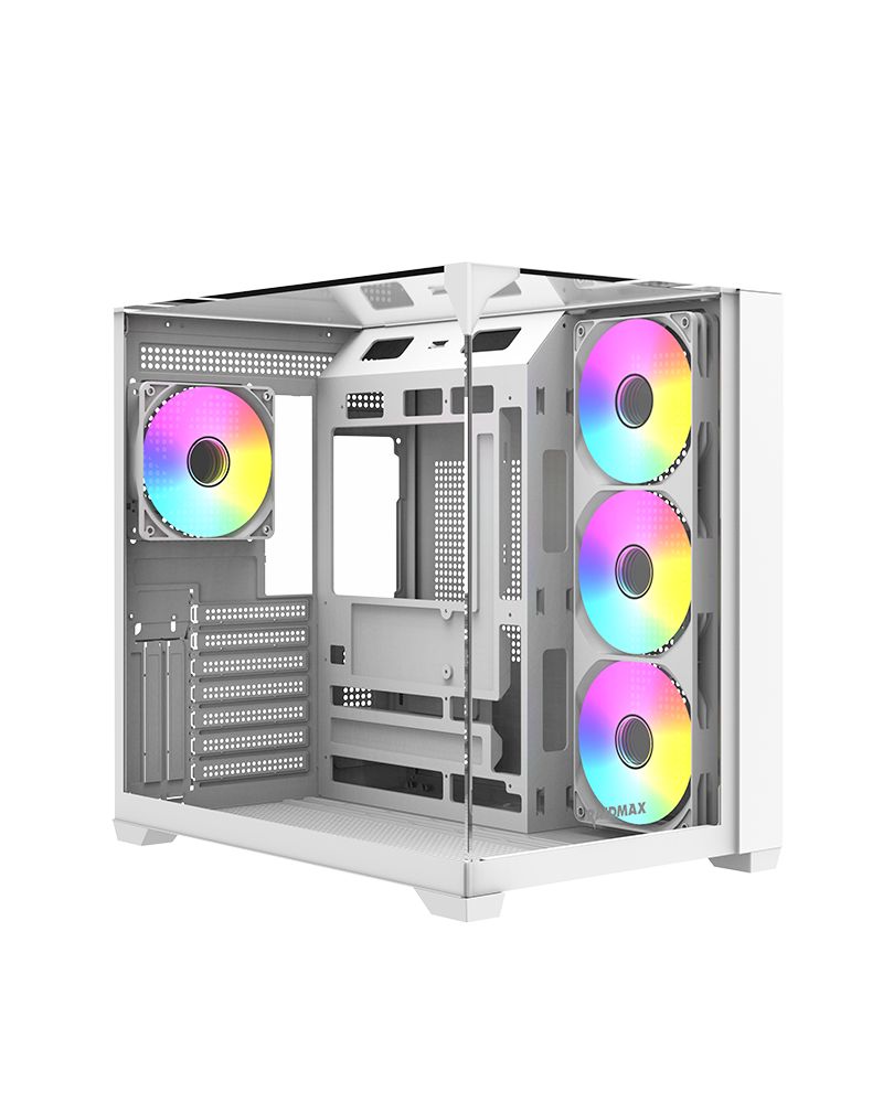 Ház RaidMax i620 RGB Tempered Glass White